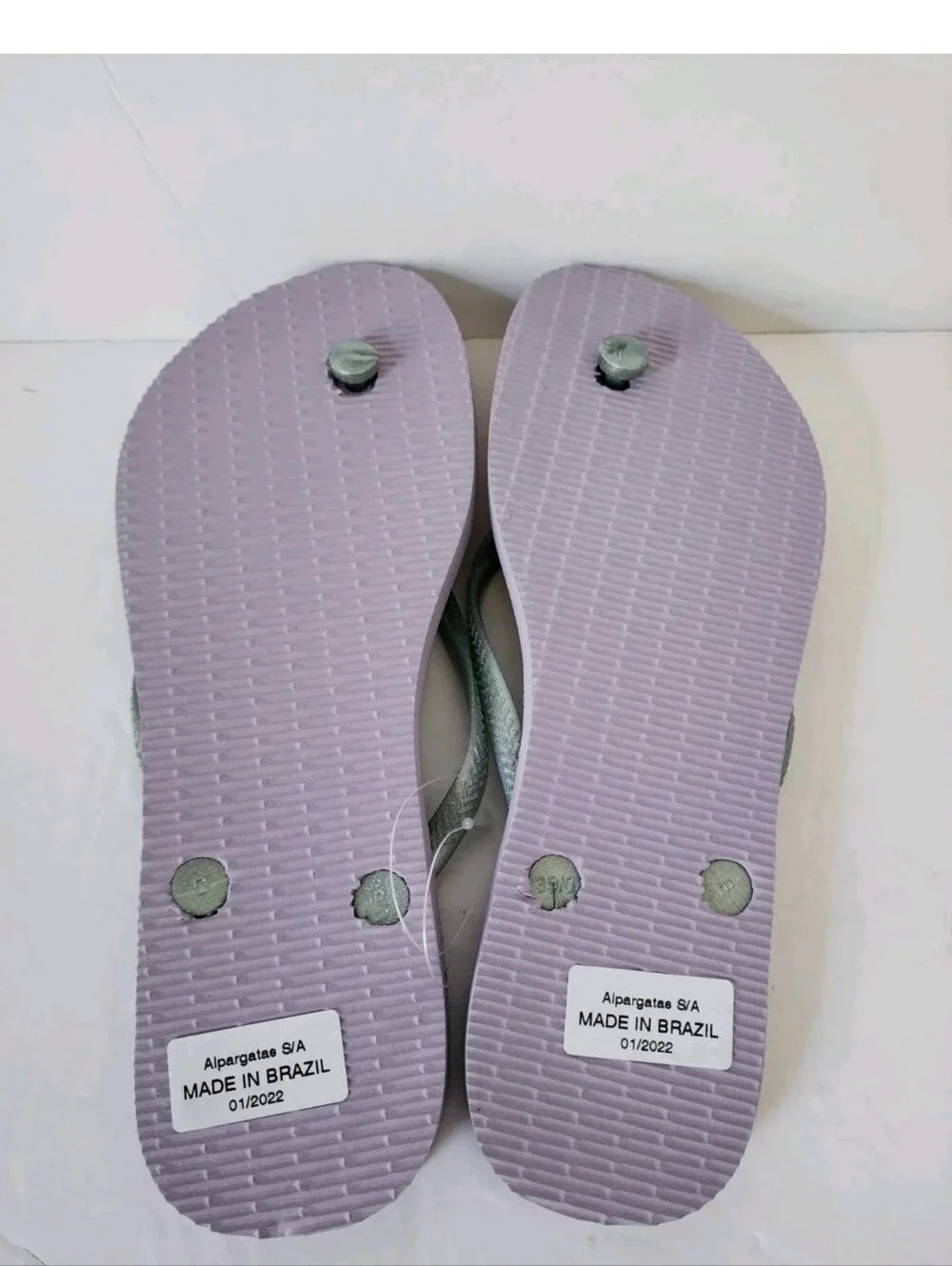 Havaianas Slim Glitter Sunset Flip Flops Quiet Lilac Purple Womens 9/10 4146766